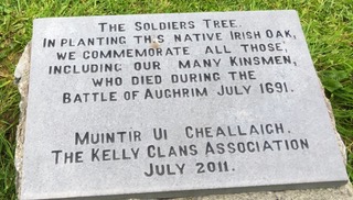 Plaque commemorating those who died at the battle of Aughrim